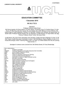 EDUCATION COMMITTEE 1 December 2015 M I N U T E S