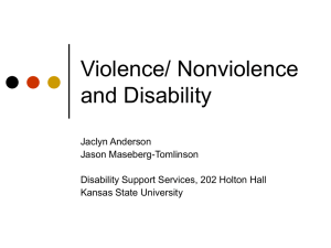 Violence/ Nonviolence and Disability
