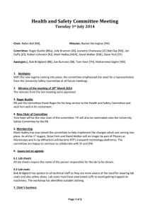 Health and Safety Committee Meeting Tuesday 1 July 2014