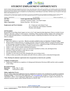 STUDENT EMPLOYMENT OPPORTUNITY