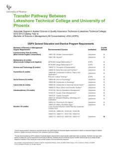 Transfer Pathway Between Lakeshore Technical College and University of Phoenix
