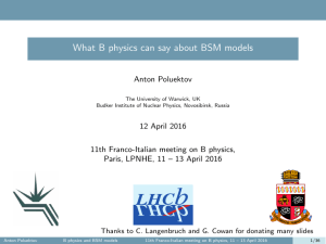 What B physics can say about BSM models
