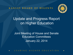 Update and Progress Report on Higher Education Education Committees
