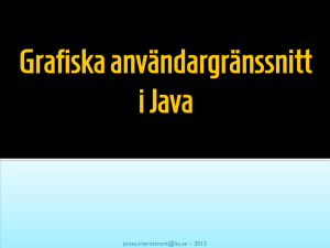 Grafiska användargränssnitt i Java – 2015