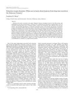 Estuarine oxygen dynamics: What can we learn about hypoxia from... the Delaware Estuary?