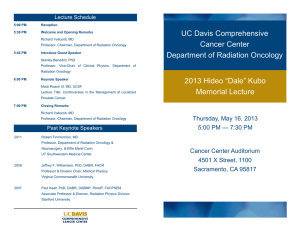 UC Davis Comprehensive Cancer Center Department of Radiation Oncology Lecture Schedule