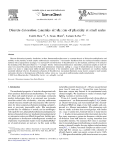 Discrete dislocation dynamics simulations of plasticity at small scales Caizhi Zhou