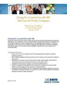 Caring for a Loved One with HD: Self-Care for Family Caregivers