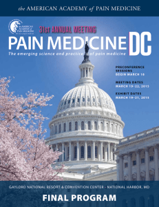 DC  PAIN MED CINE 31st ANNUAL MEETING