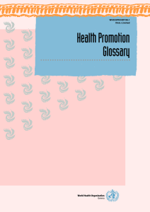 Health Promotion Glossary World Health Organization Geneva