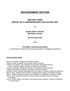 ADVANCEMENT SECTION  SECTION THREE REPORT OF A COMPREHENSIVE EVALUATION VISIT