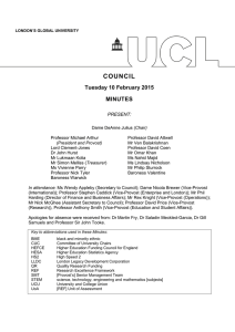 COUNCIL Tuesday 10 February 2015 MINUTES