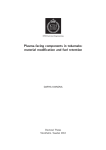 Plasma-facing components in tokamaks: material modification and fuel retention DARYA IVANOVA Doctoral Thesis