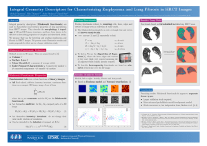 Integral Geometry Descriptors for Characterizing Emphysema and Lung Fibrosis in... Michal Charemza , Elke Th¨ onnes