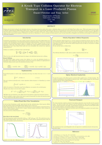 A Krook Type Collision Operator for Electron Department of Physics