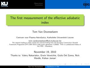 The first measurement of the effective adiabatic index Tom Van Doorsselaere