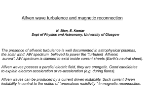 Alfven wave turbulence and magnetic reconnection