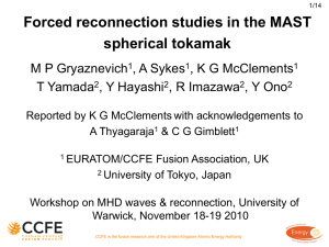 Forced reconnection studies in the MAST spherical tokamak M P Gryaznevich