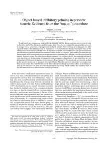 Object-based inhibitory priming in preview search: Evidence from the “top-up” procedure