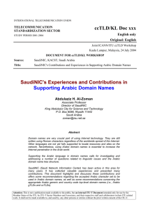 ccTLD/KL Doc xxx English only Original: English TELECOMMUNICATION