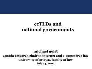 ccTLDs and national governments michael geist