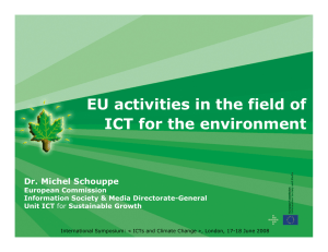 EU activities in the field of ICT for the environment European Commission