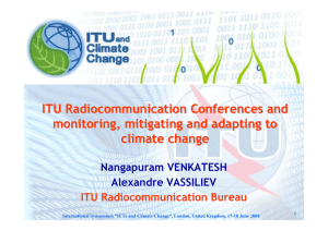 ITU Radiocommunication Conferences and monitoring, mitigating and adapting to