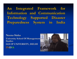 An Integrated Framework for Information and Communication Technology Supported Disaster