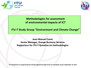 Methodologies for assessment of environmental impacts of ICT