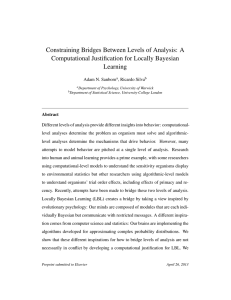 Constraining Bridges Between Levels of Analysis: A Learning