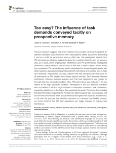 Too easy? The influence of task demands conveyed tacitly on prospective memory