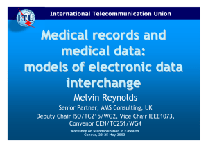 Medical records and medical data: models of electronic data interchange