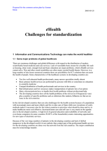 e Health Challenges for standardization