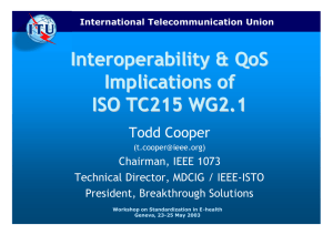 Interoperability &amp; QoS Implications of ISO TC215 WG2.1