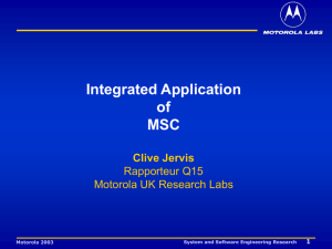 Integrated Application of MSC Clive Jervis