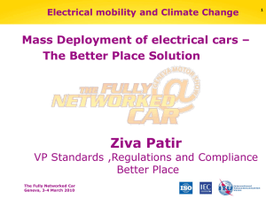 Ziva Patir Mass Deployment of electrical cars – The Better Place Solution