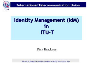Identity Management (IdM) in ITU -