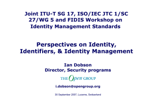 Perspectives on Identity, Identifiers, &amp; Identity Management