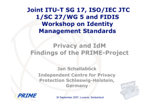 Privacy and IdM Findings of the PRIME-Project