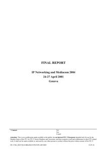 FINAL REPORT  IP Networking and Mediacom 2004 24-27 April 2001
