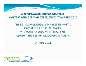 Seminar: SOLAR ENERGY MARKETS: MALTESE AND GERMAN EXPERIENCES TOWARDS 2020