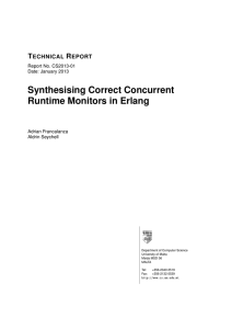 Synthesising Correct Concurrent Runtime Monitors in Erlang T R