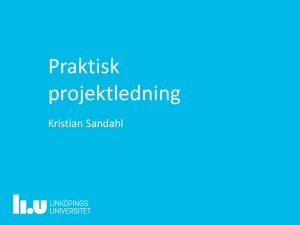 Praktisk projektledning Kristian Sandahl