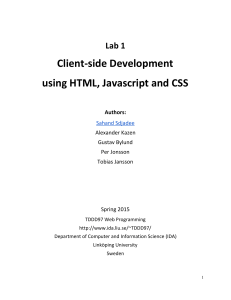 Client-side Development using HTML, Javascript and CSS   Lab 1