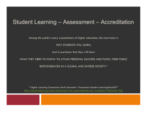 Student Learning – Assessment – Accreditation