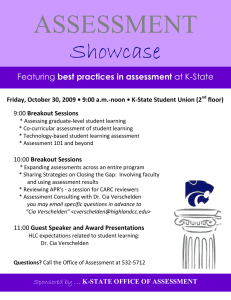 ASSESSMENT Showcase best practices in assessment