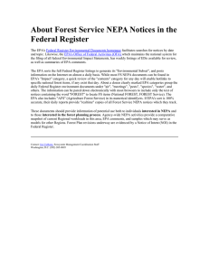 About Forest Service NEPA Notices in the Federal Register