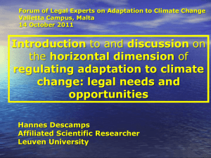Introduction regulating adaptation to climate change: legal needs and opportunities