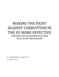 MAKING THE FIGHT AGAINST CORRUPTION IN THE EU MORE EFFECTIVE