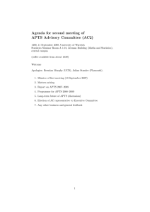 Agenda for second meeting of APTS Advisory Committee (AC2)